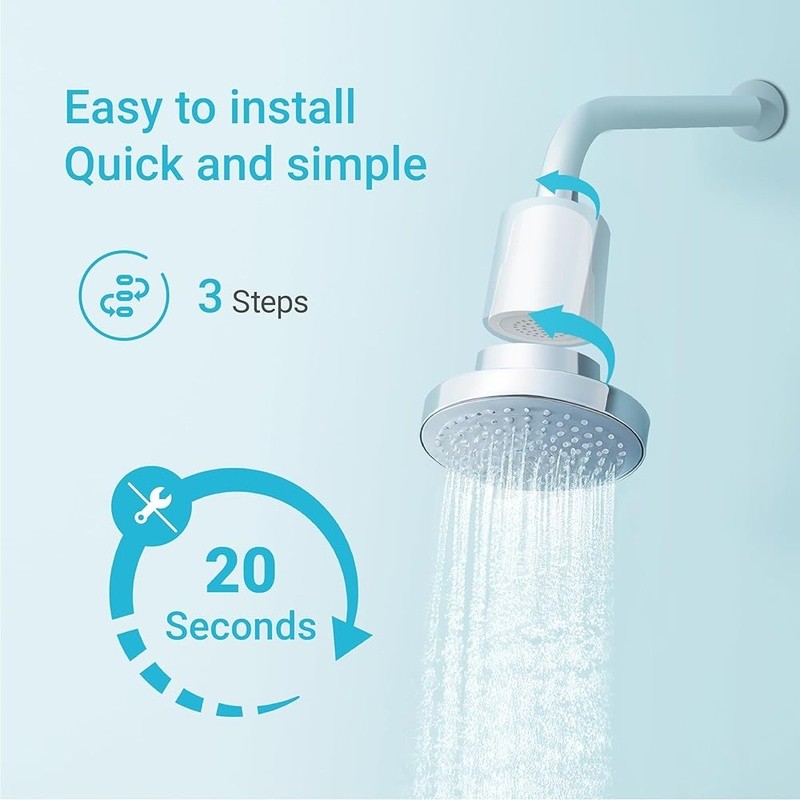 Replacement Filter Jolie Showerhead Removes Chlorine & Impurities Easy Install
