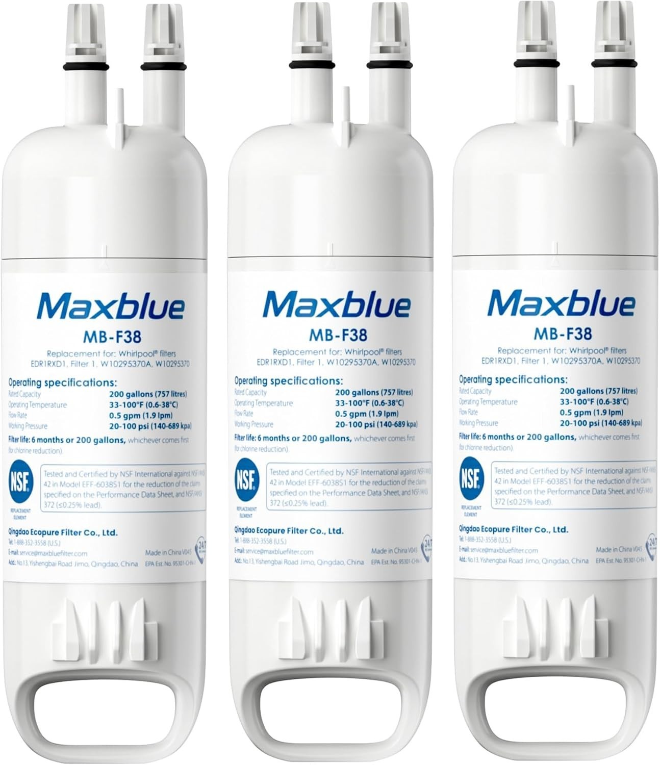 Maxblue Refrigerator Water Filter Replacement for Kenmore® 46-9081, (3)