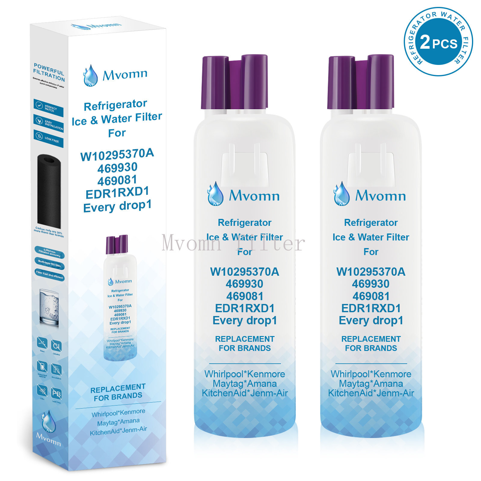 2 Pack Kenmore 9081 Replacement Refrigerator Water Filter 46-9081 46-9930