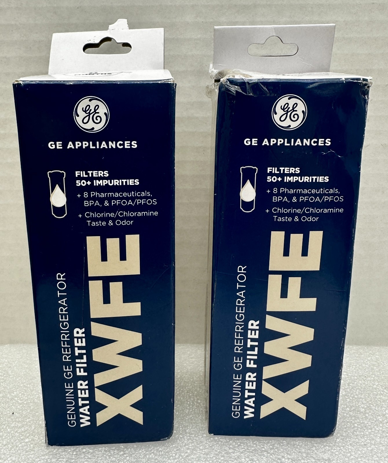 2 pk GE Genuine Refrigerator Water Filter Replacement XWFE without Chip READ