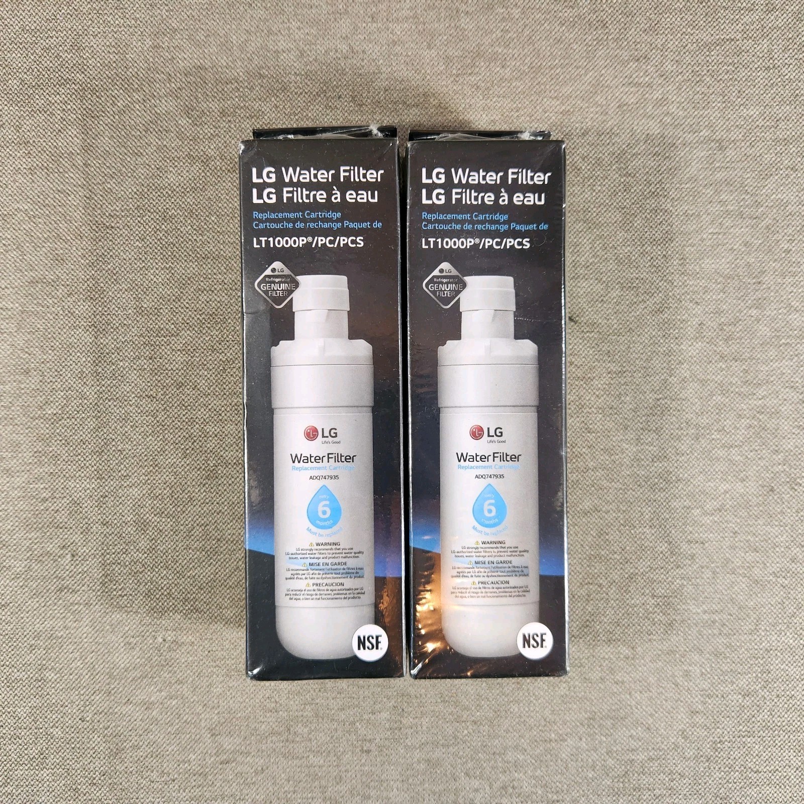 LG Water Filter Replacement Cartridge LT1000P/PC/PCS Lot of 2 Brand New Sealed