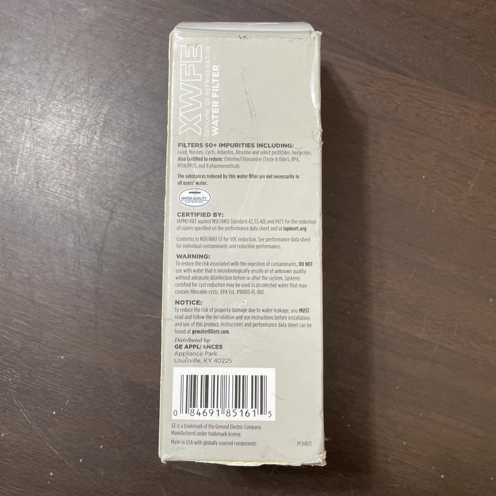 New OEM Genuine GE XWFE Refrigerator Water Filter New Old Stock, Non RFID