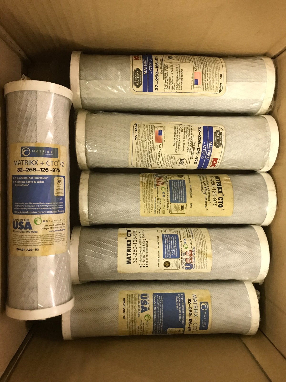Lot of 6 Matrikx CTO Water Filter 32-250-125-975