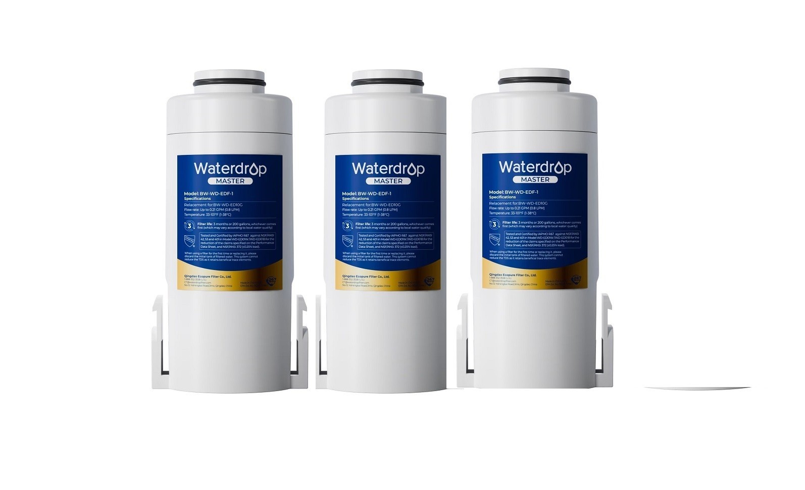 Waterdrop MASTER Filter, 200-Gal Lifespan, 3-Pack, Compatible with BW-WD-ED10G