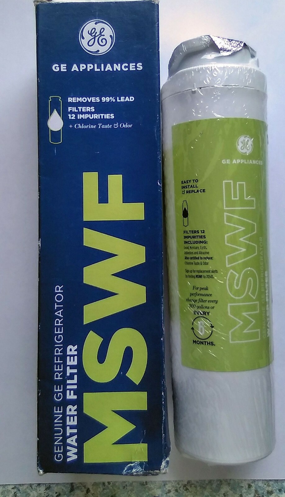GE Appliances MSWF Genuine Refrigerator Water Filter (GE french & side by side)