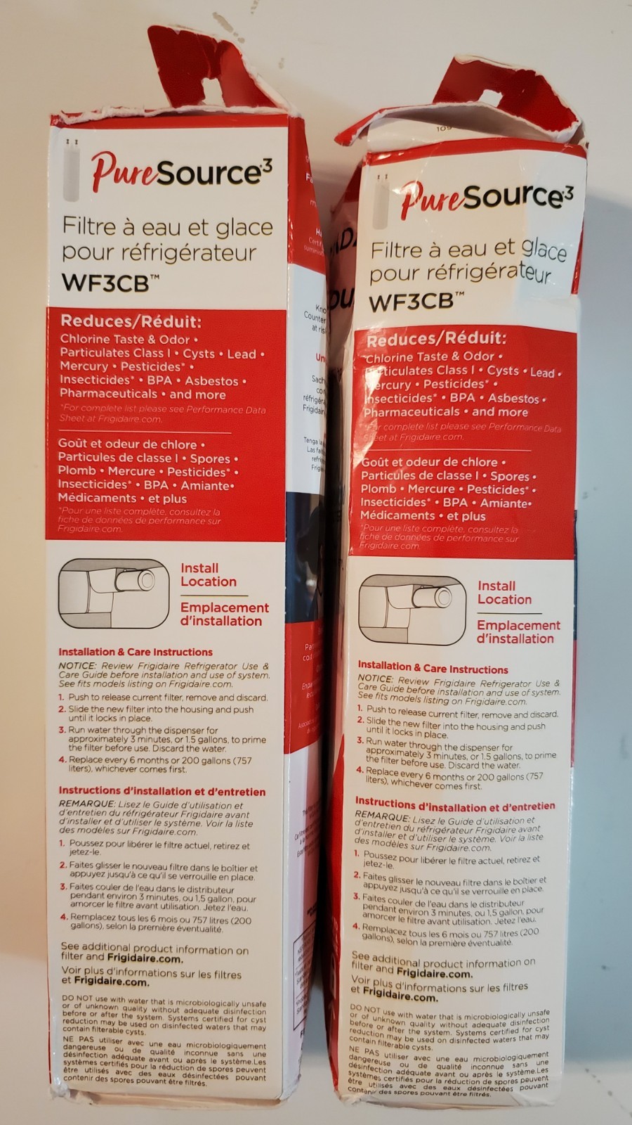 Frigidaire WF3CB Puresource 3 Refrigerator Water & Ice Filter2 PACK New In Box