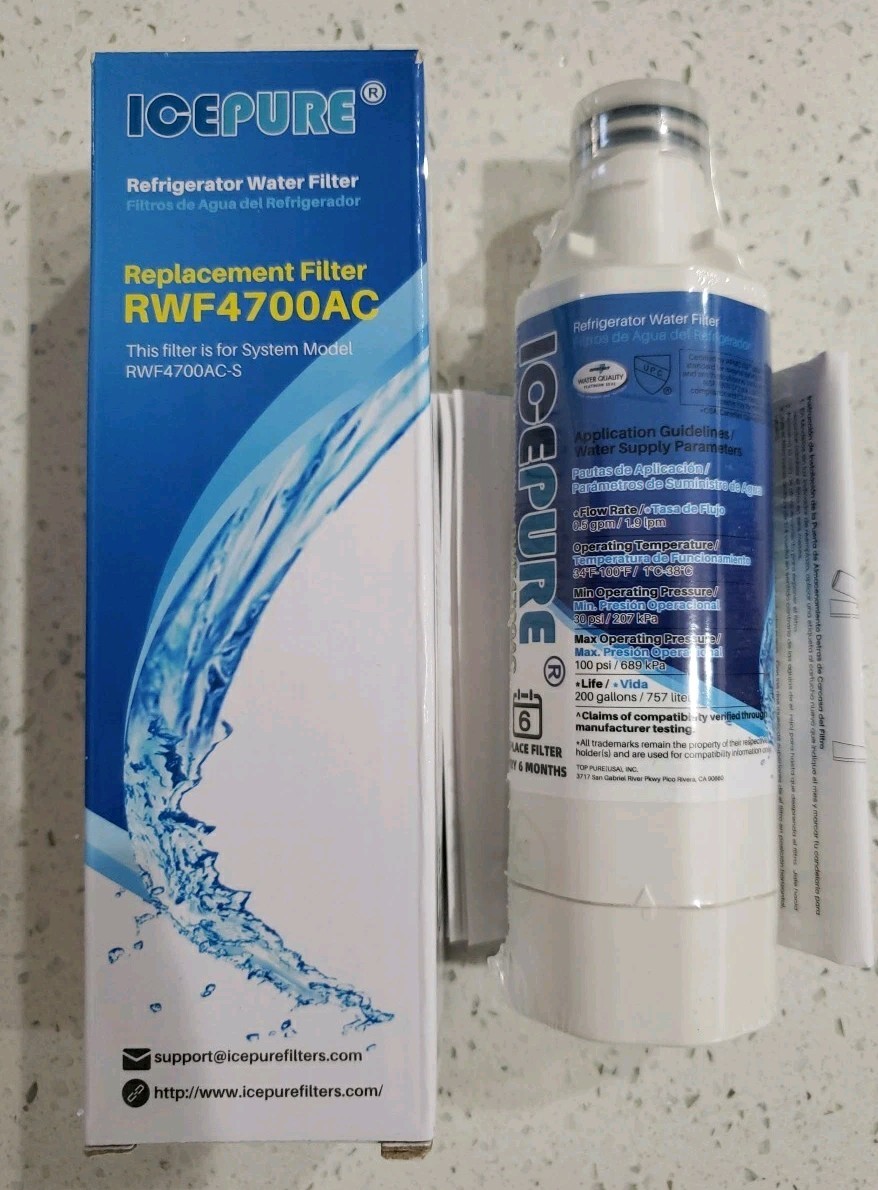 IcePure RWF4700AC Refrigerator Water Filter Replacement for LG LT1000P Kenmore
