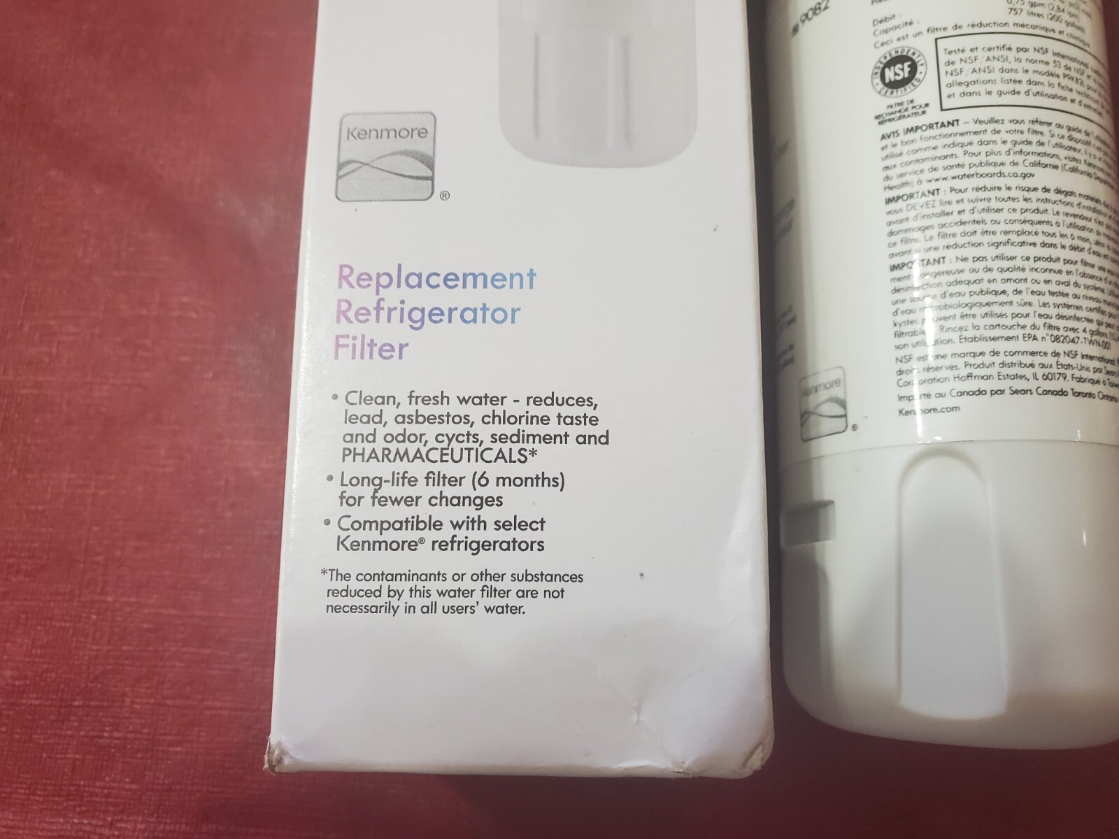 Kenmore Replacement Refrigerator Filter 9082 Long Life Filter Reduces Chlorine