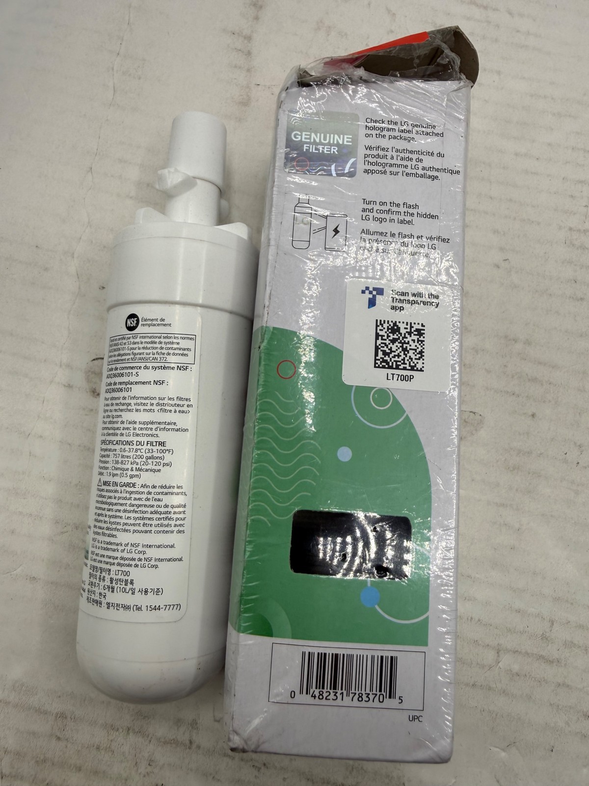 LG LT700P- 6 Month / 200 Gallon Capacity Replacement Refrigerator Water Filter