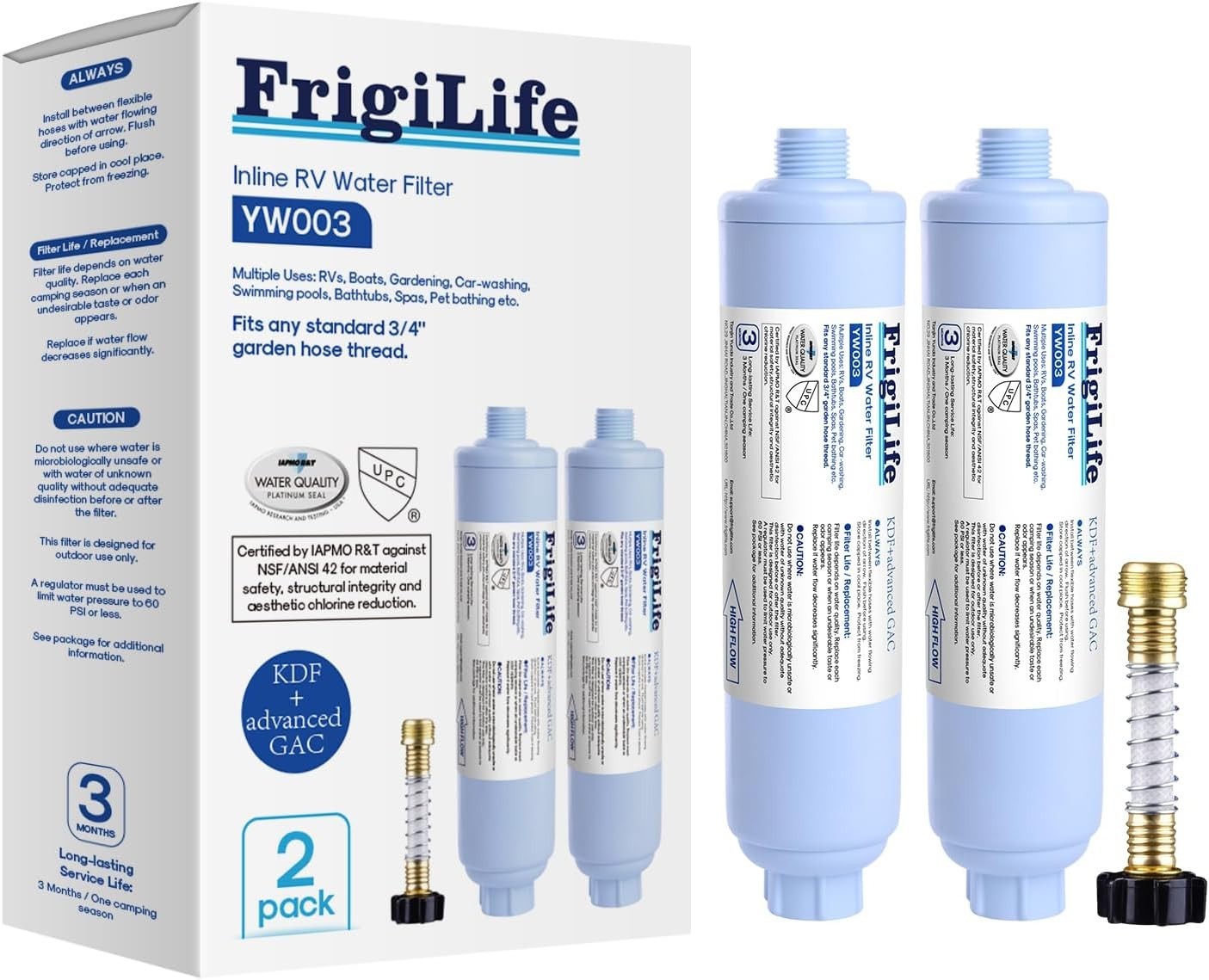 High-Efficiency Carbon Fiber RV Water Filters 2-Pack for Clean Drinking & Spa