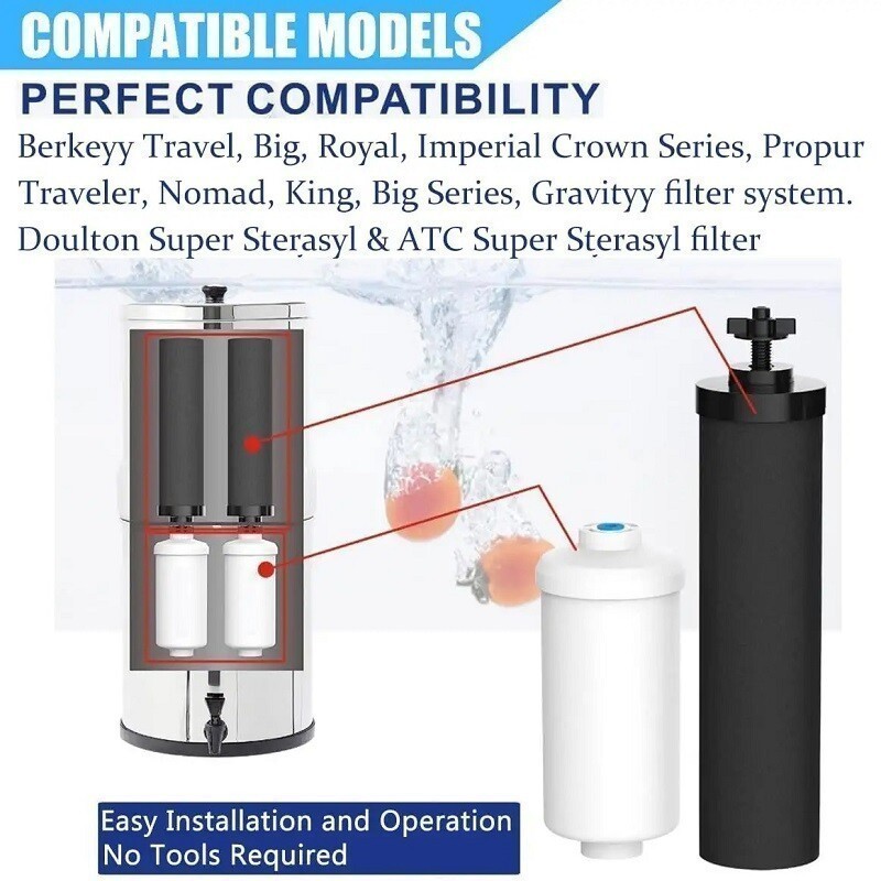 4Packs Water Filter Replacement for Berkey® BB9-2 Black Activated Carbon Filters