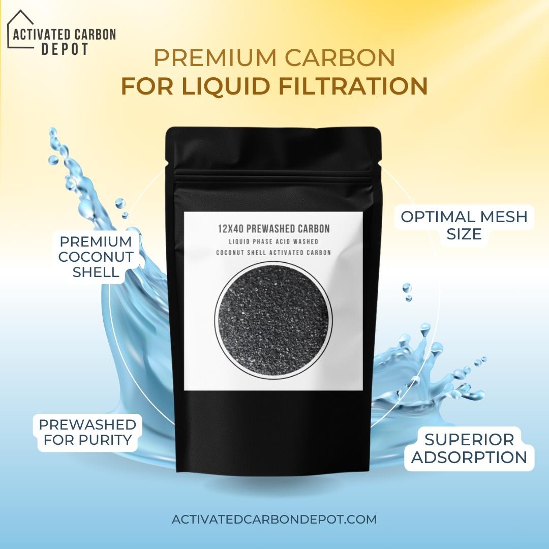12×40 Liquid Phase Coconut Shell Prewashed Activated Carbon