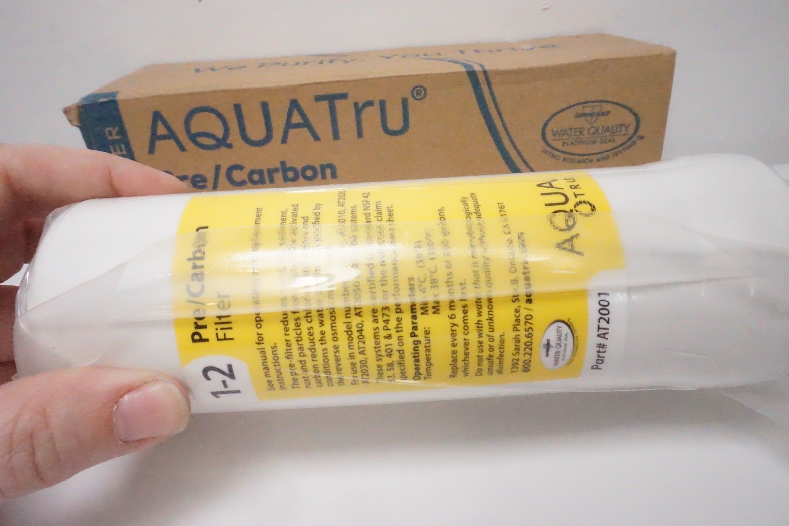 AquaTru Replacement Pre/Carbon Water Filter Stages 1-2 NWB