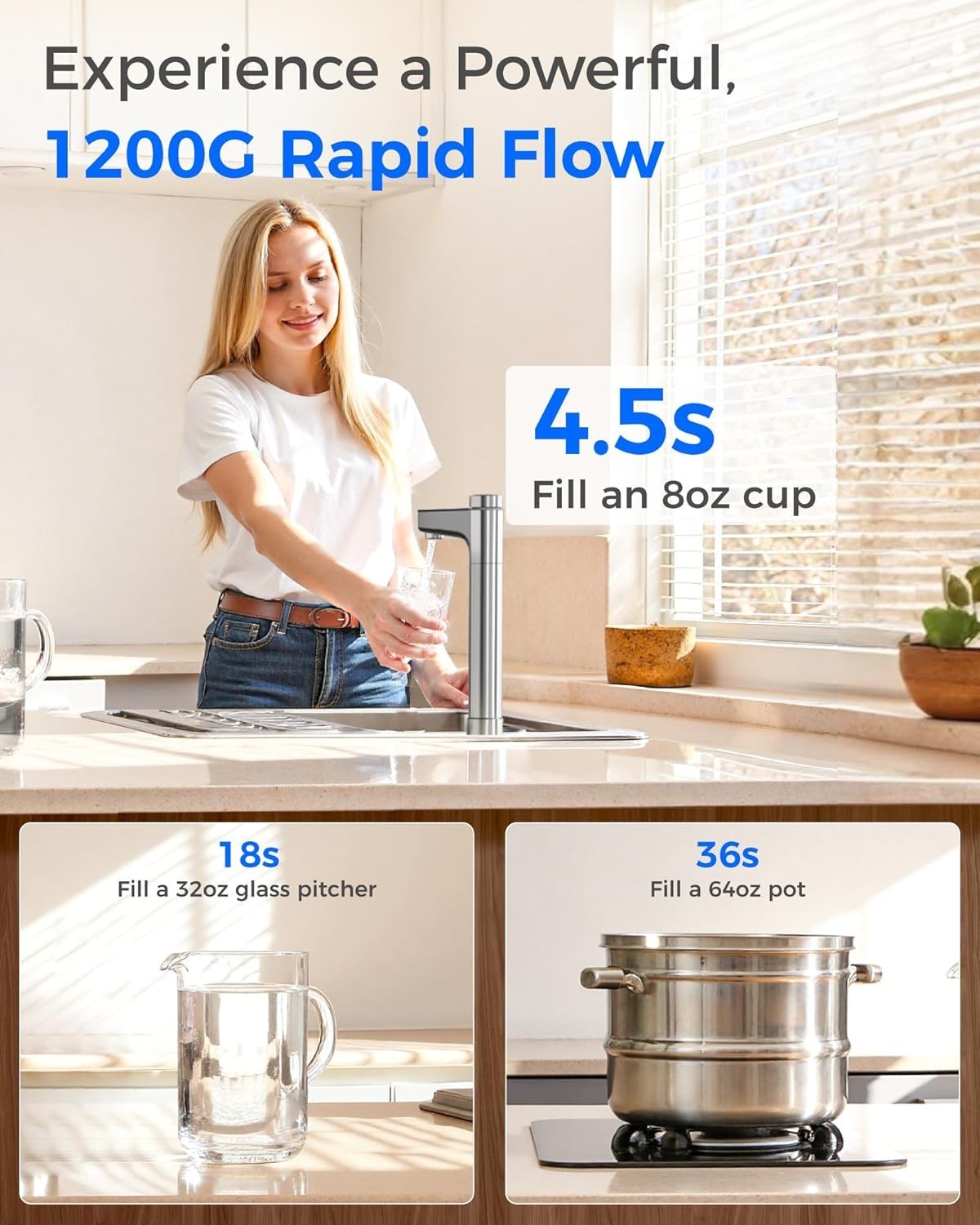 Waterdrop X12 Alkaline Mineral Reverse Osmosis System, NSF/ANSI 42&58&372 Certif