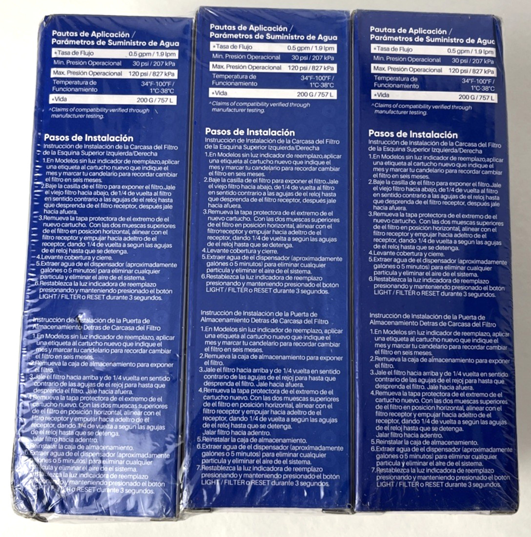 3-pk Pureplus Refrigerator Water Filter RWF4700AC +AF004 Bundle