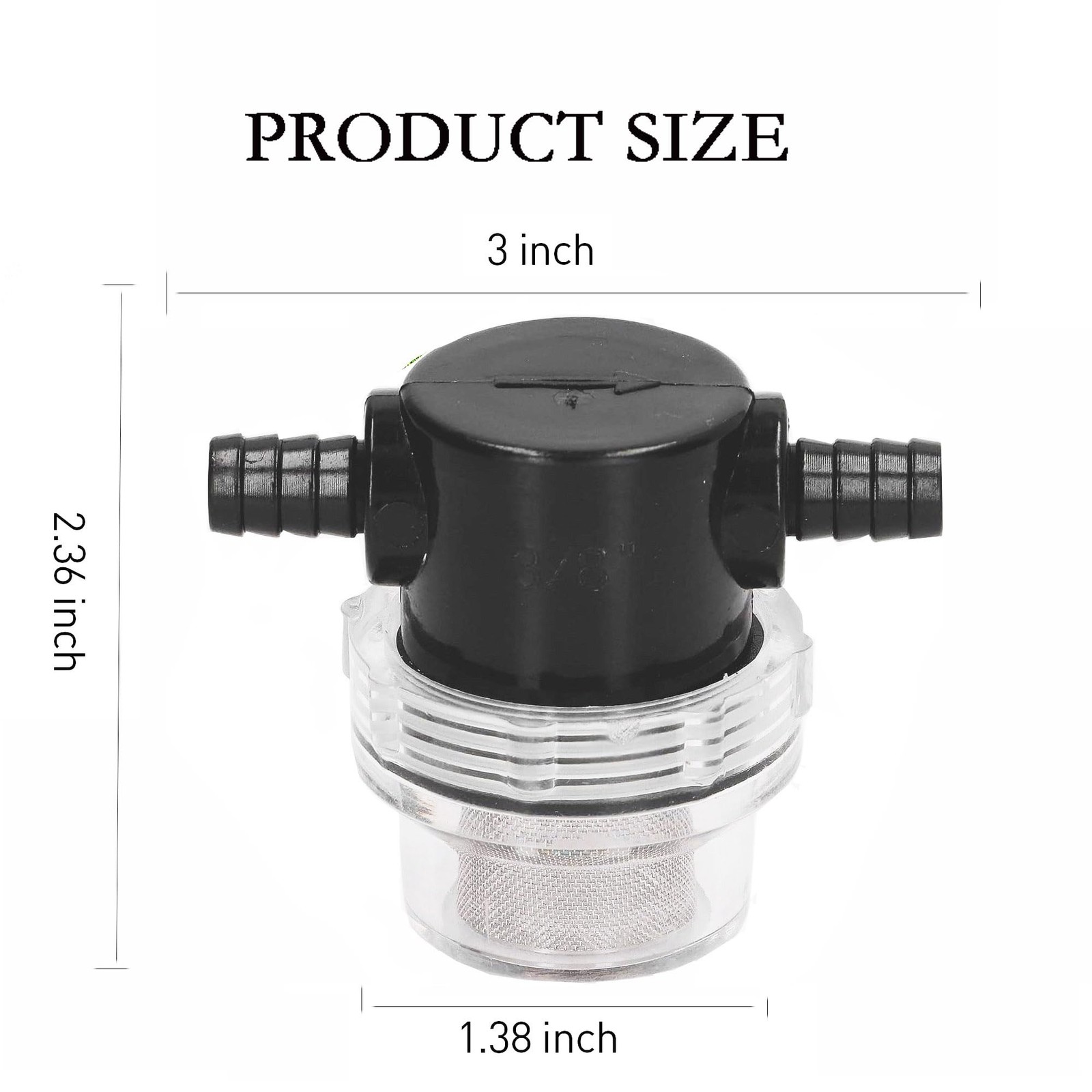 3/8 Inch Water Pump Strainer Hose Barb In-Line Strainer Twist-On Sprayer Filter