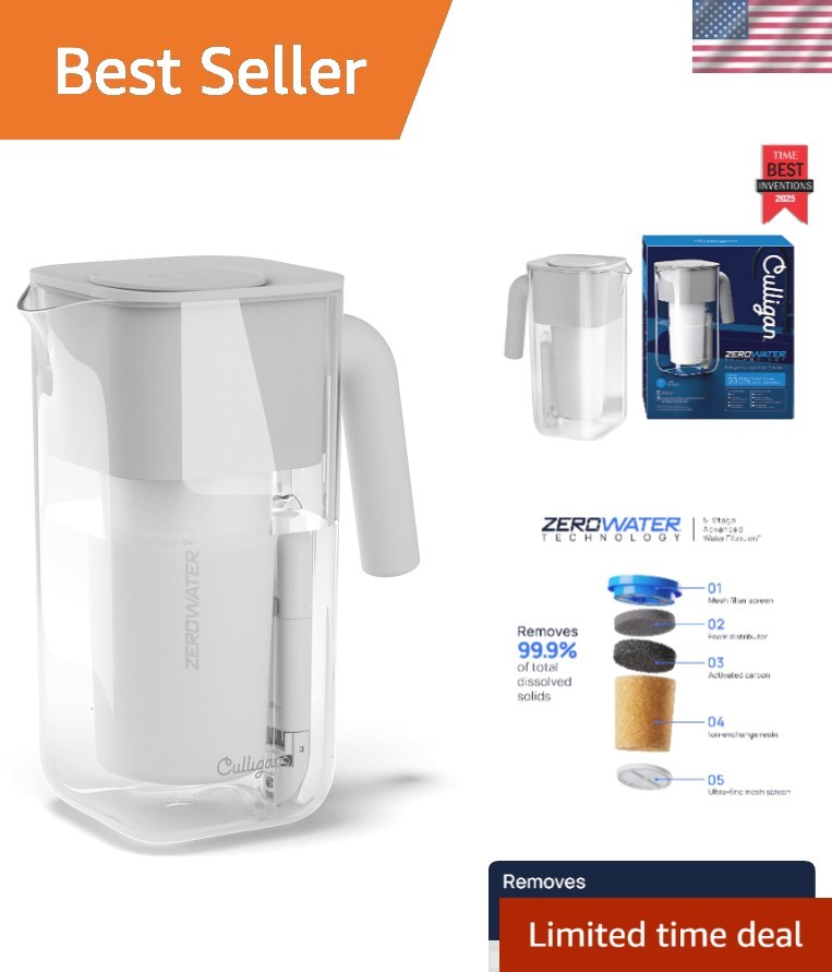 Elegant 7-Cup Water Pitcher with 5-Stage Filter – IAPMO Certified for Pure Water