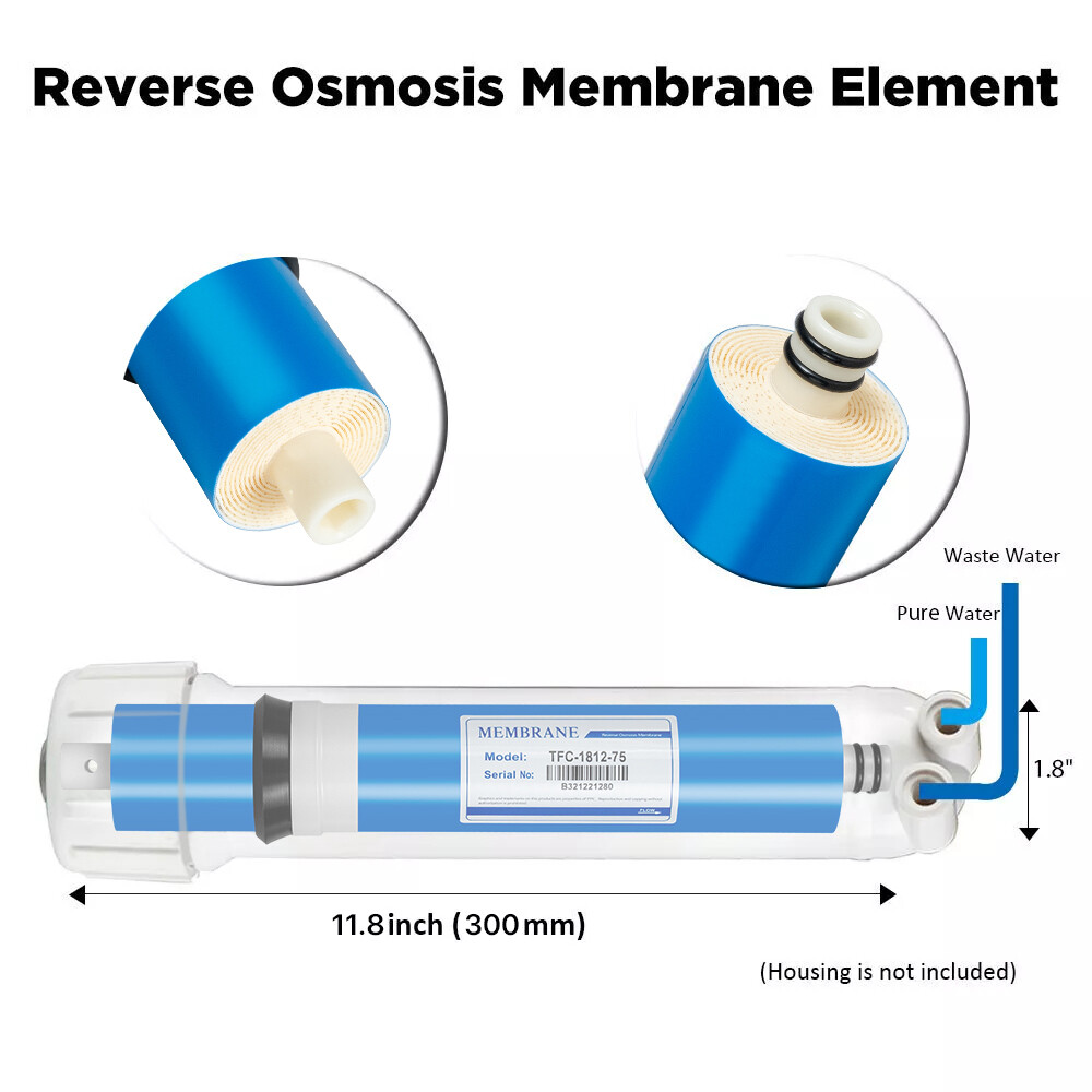 5 Stage Reverse Osmosis System Water Filter with 75GPD RO Membrane Multi-Set USA