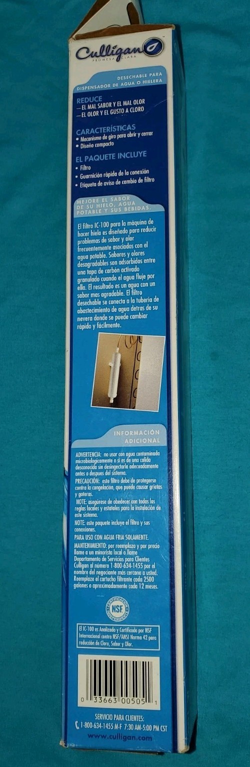 Genuine Culligan IC-100A Ice Maker Inline Filter – White FREE SHIPPING Culligan