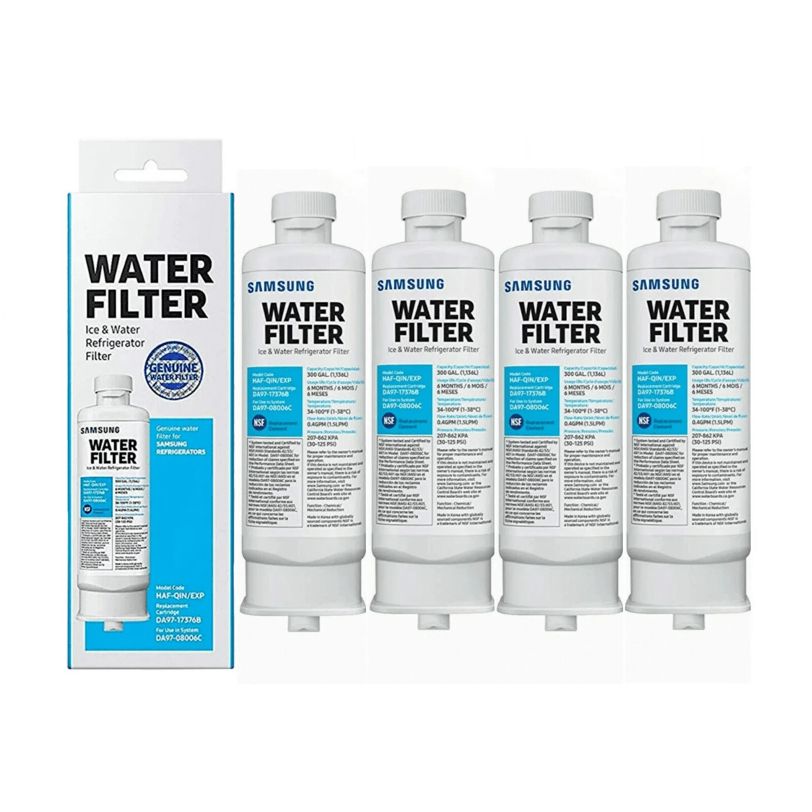 4 PACK Genuine Samsung DA29-00020B HAF-CIN/EXP Refrigerator Water Filter (New)