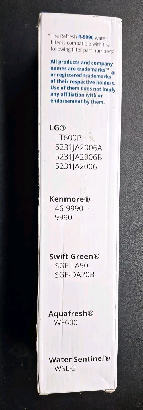 Refresh Premium Refrigerator Water Filter R-9990-S for LG LT600P / Kenmore +🟢