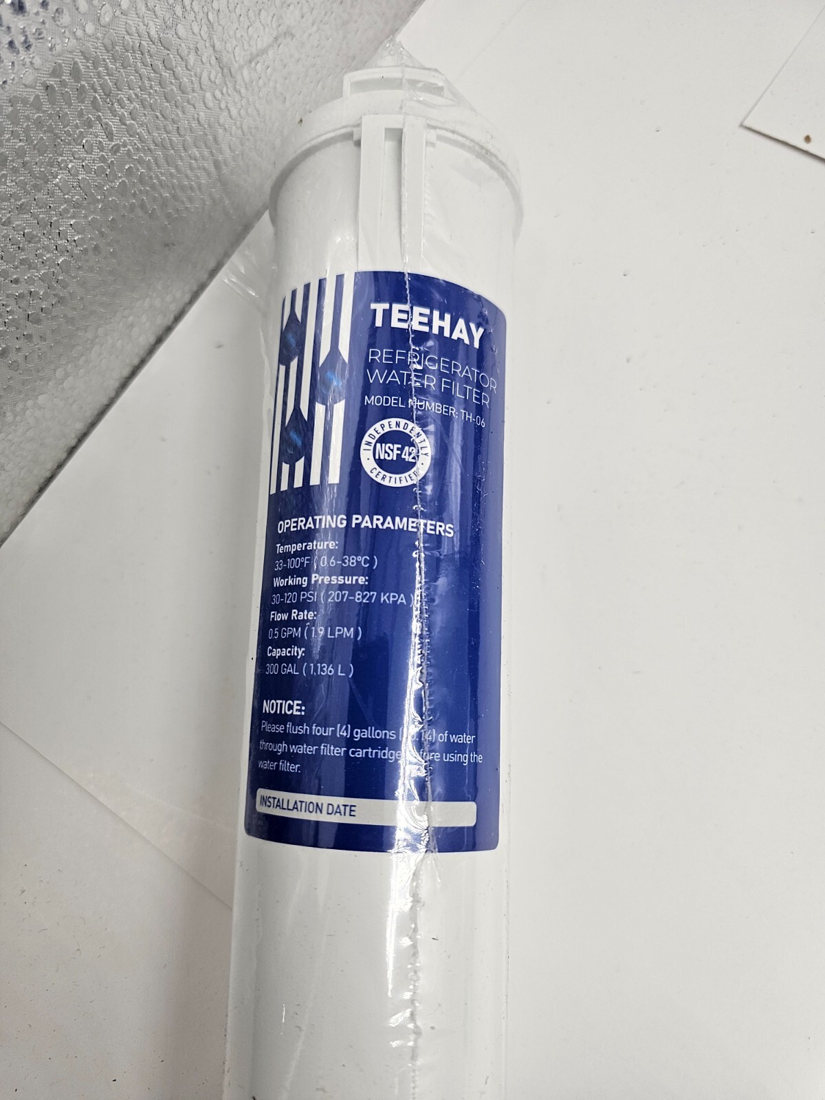 (QTY 3) Teehay Refrigerator Water Filter TH-06 Temp 33-100°F Pressure 30-120PSI