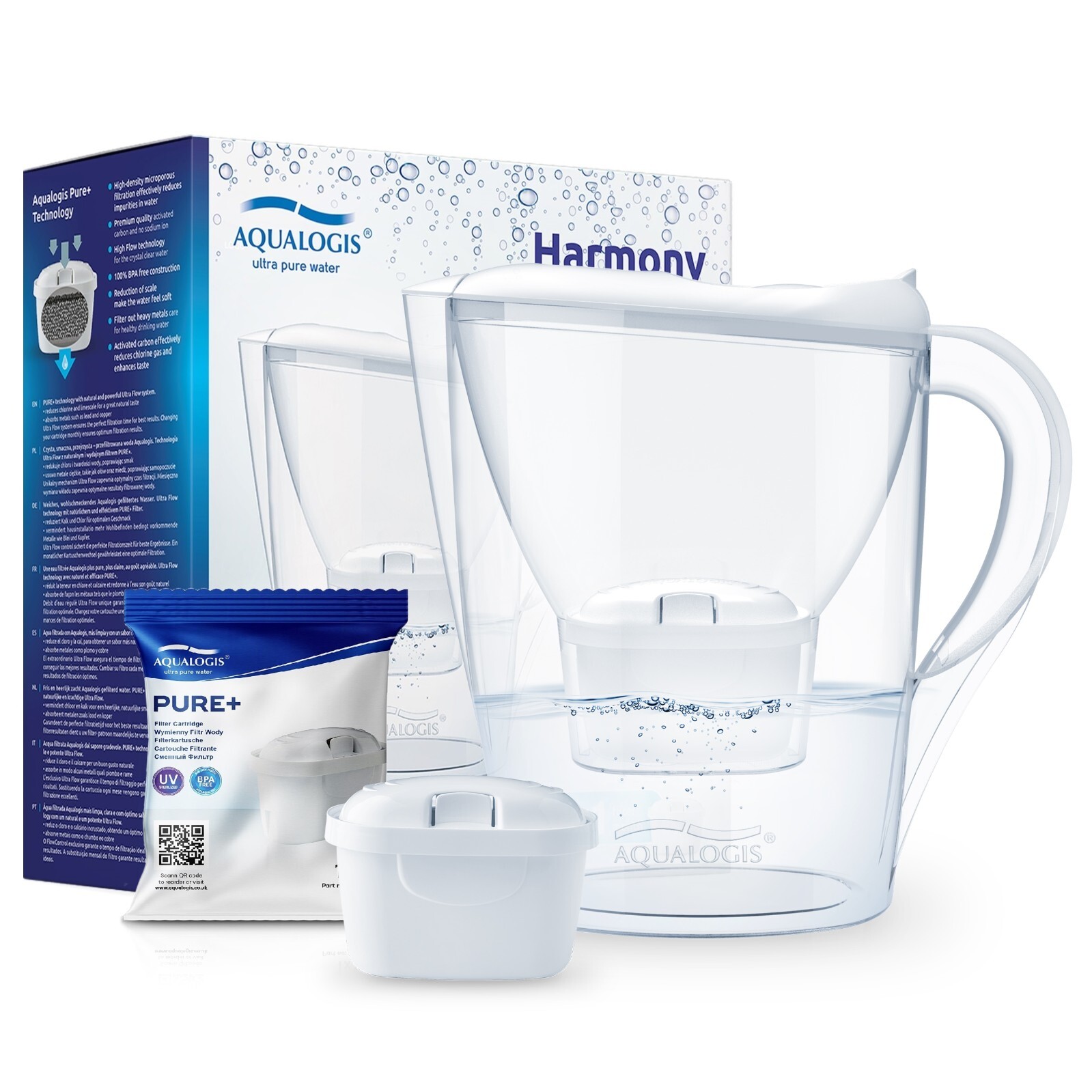 Large Capacity 2.6L Water Jug Water Filter Fridge Jug With Cartridge UK
