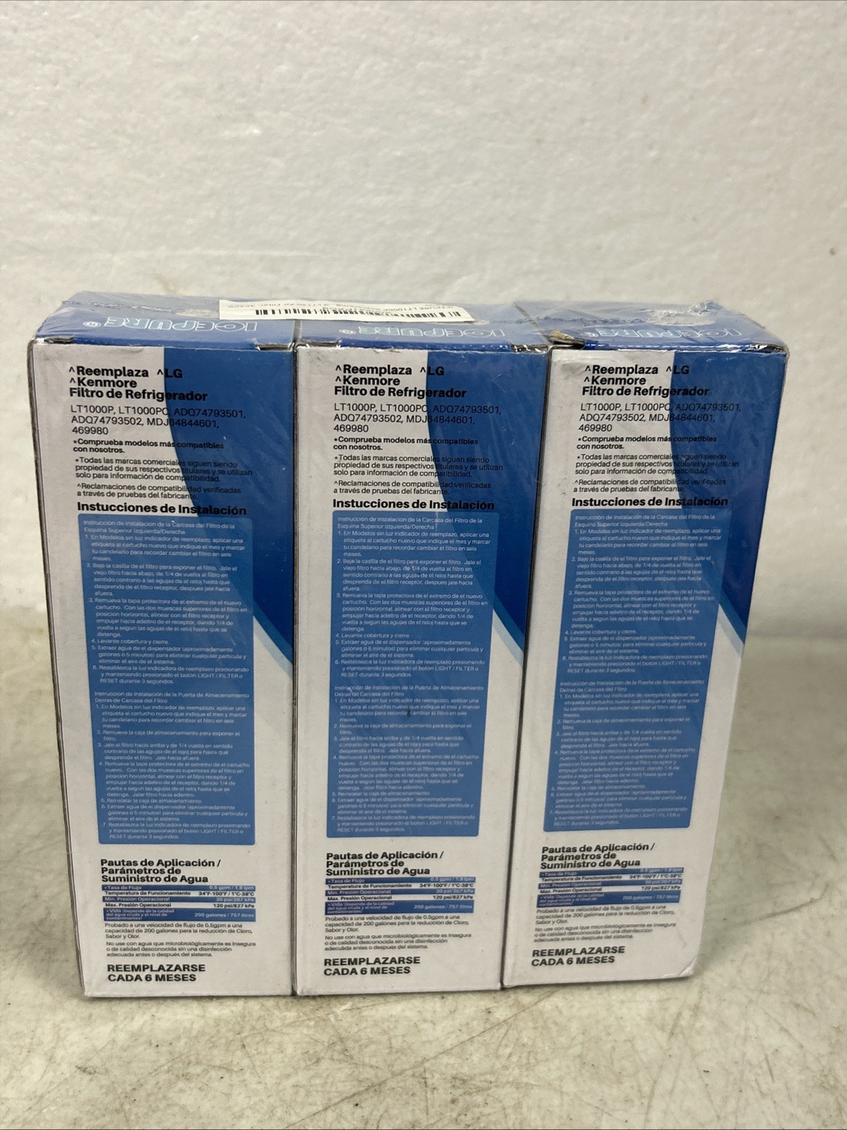 3 PACK ICEPURE RWF4700A Water Filter Cartridge Plus 3pk Air Filters GP-AF004 NEW