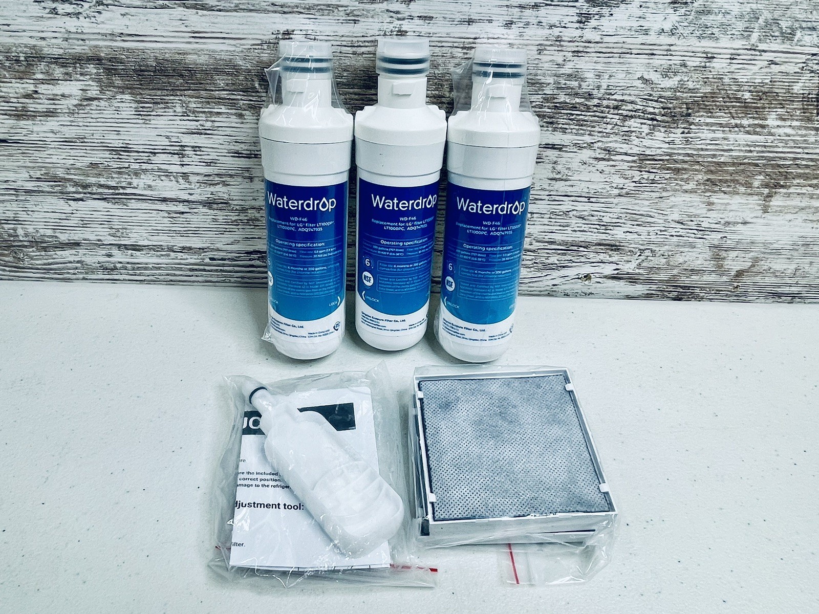 3 pk Waterdrop Water Filters WD-F46 Replacement For LG LT1000P/PC ADQ747935