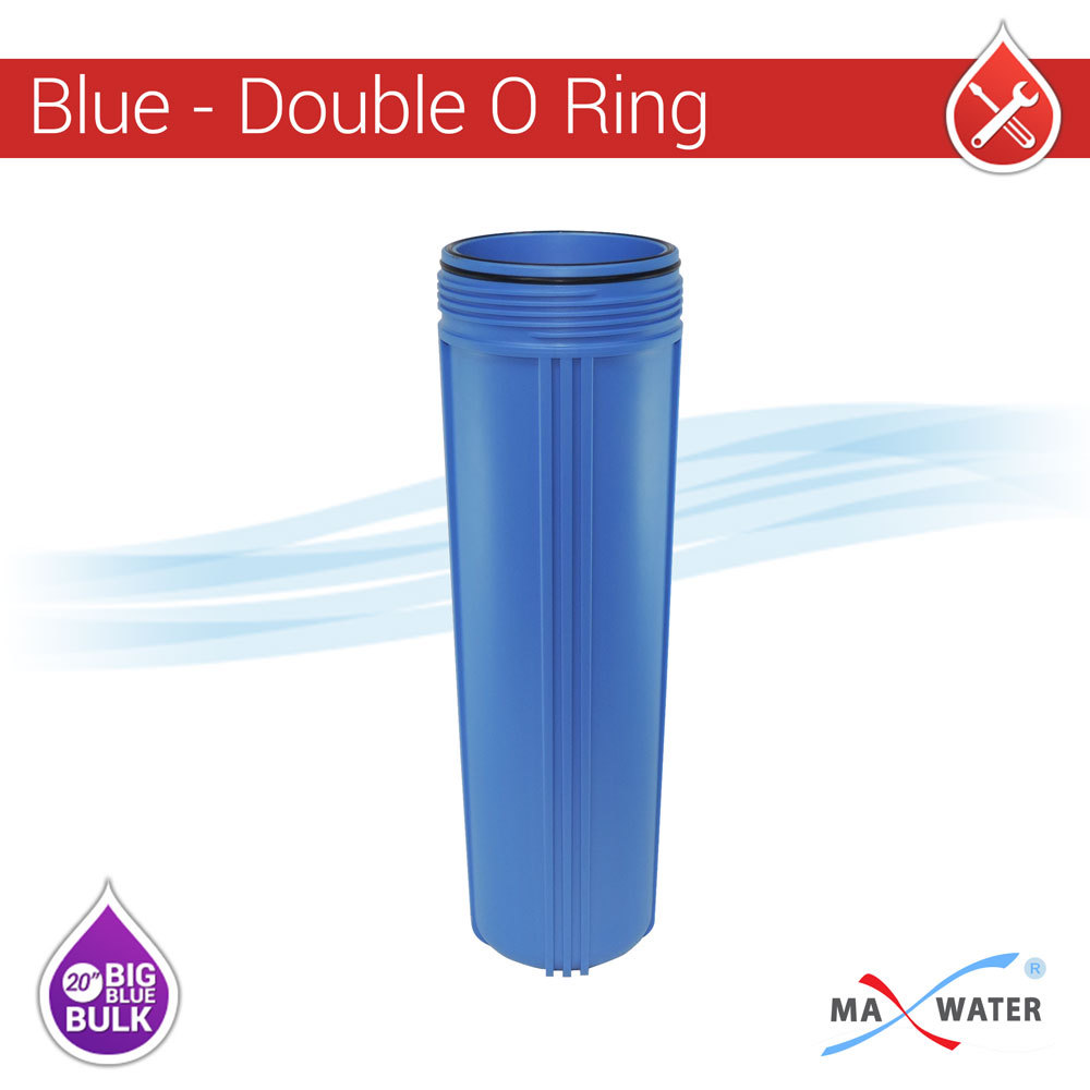 20″ Big Blue Whole House Water System Filter Housing +Pressure Gauge Hole
