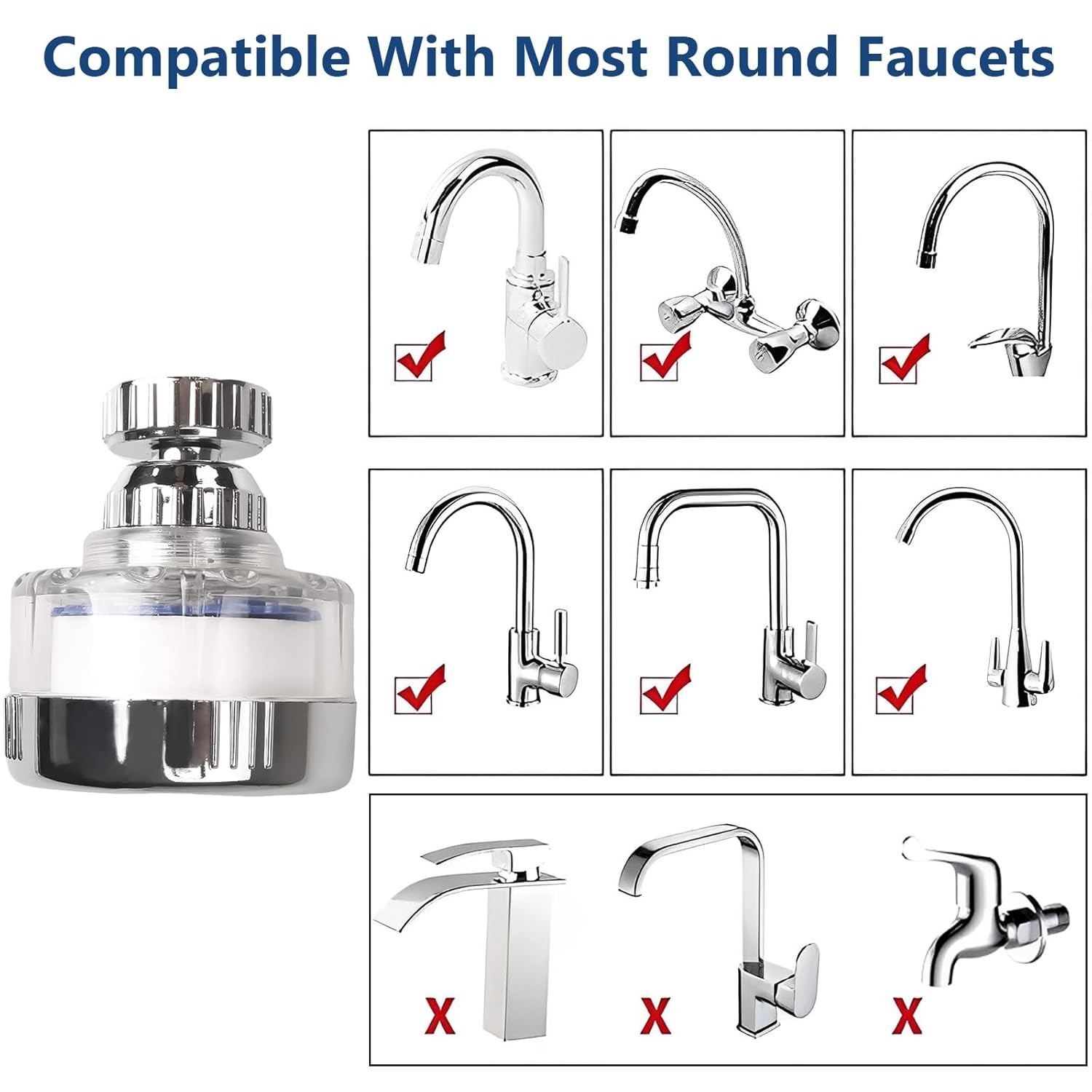 Faucet Water Filter Set – 14 Carbon Fiber Elements for Pure Tap Water