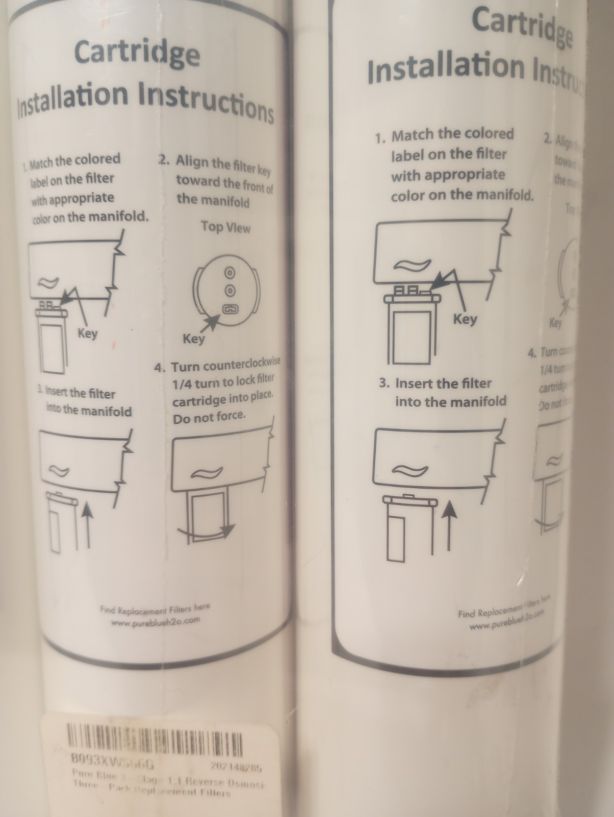 Pure Blue H2O 3-Stage RO Replacement Filter 3-Pack 1:1 System Sealed
