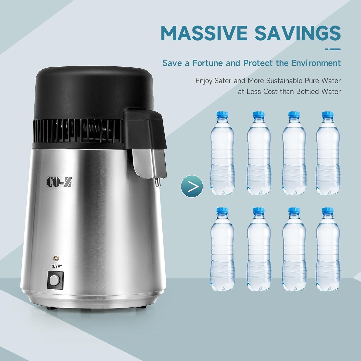 Water Filter Black & Stainless Countertop H2O Distiller Machine Home & Business