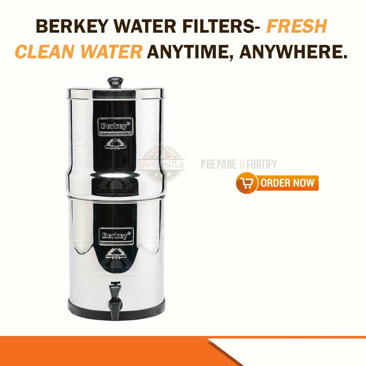 Travel Berkey Gravity-Fed Water Filter with 2 Black Berkey Purification Element✅