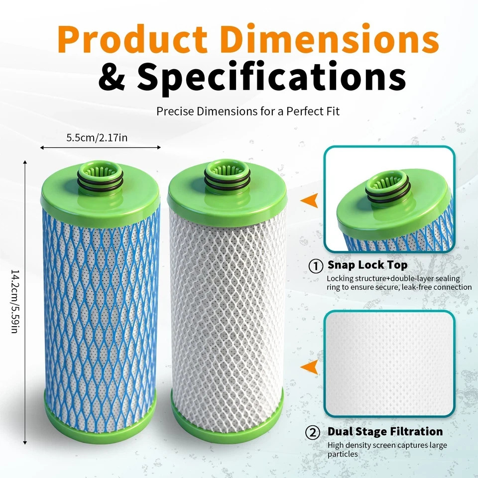 2-Stage Replacement Filters Compatible with A O Smith AO-US-200-R 4PCS