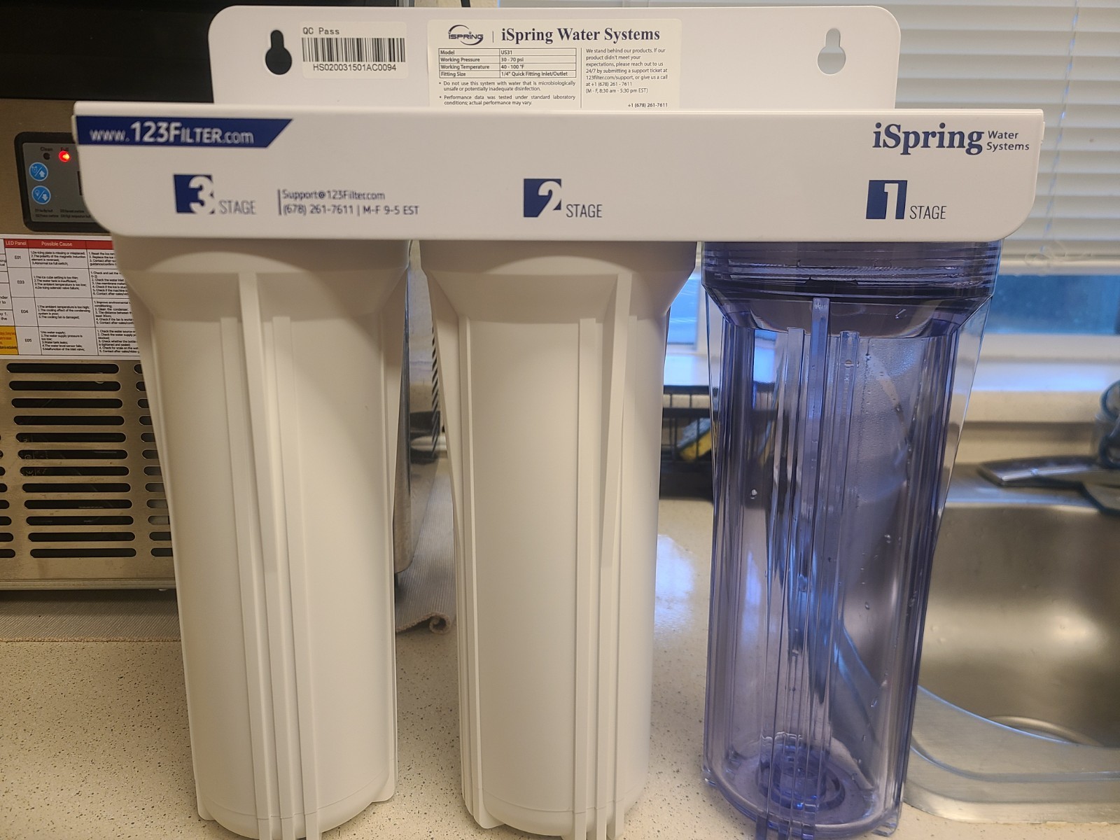 iSpring US31 3-Stages Under Sink(Used) w/ Facet+Holes(New) -No Filters-
