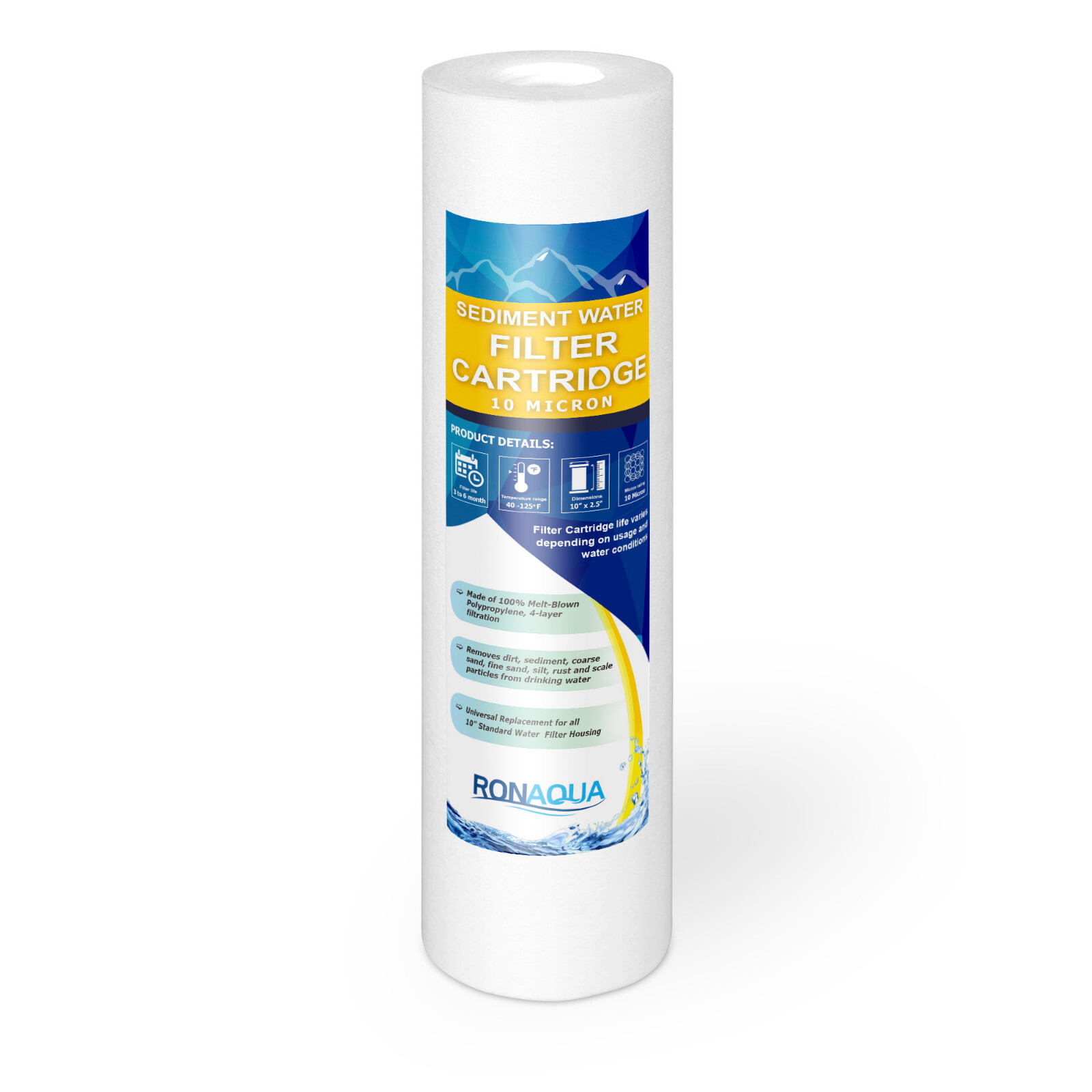 10″ Clear Standard Whole House Water Filter System 10 Micron Sediment Filter