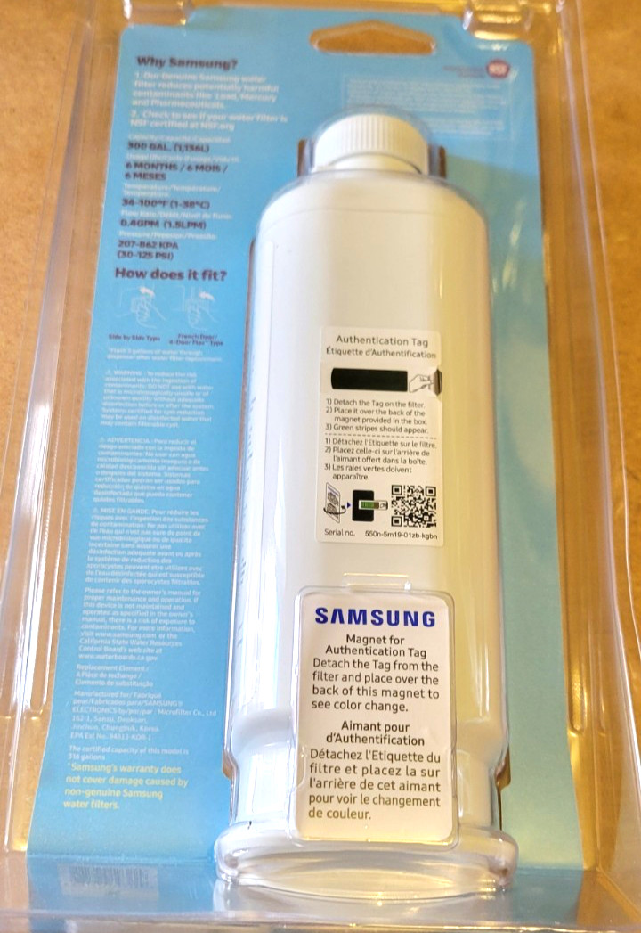 Genuine Samsung DA97-17376B HAF-QIN/EXP REFRIGERATOR Water Filter