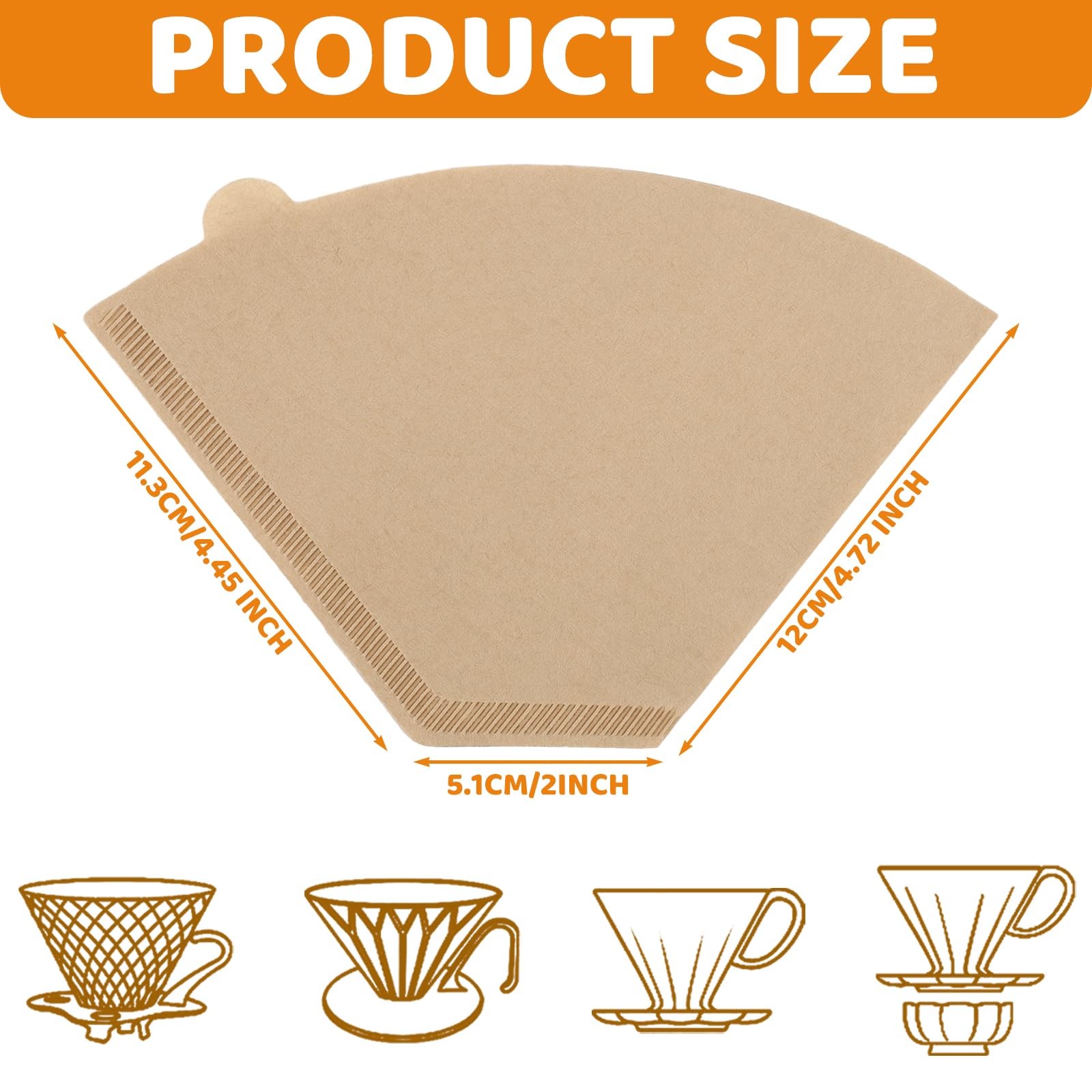 320 Count #4 Coffee Filters 8-12 Cup Disposable 4 Cone 320Pcs