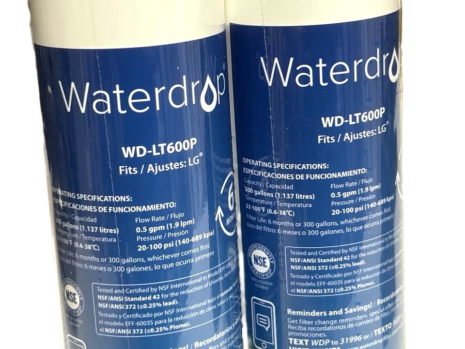 3 pack Refresh Waterdrop Filter R-9990-S LG LT600P & 5231JA2006A Refrigerators