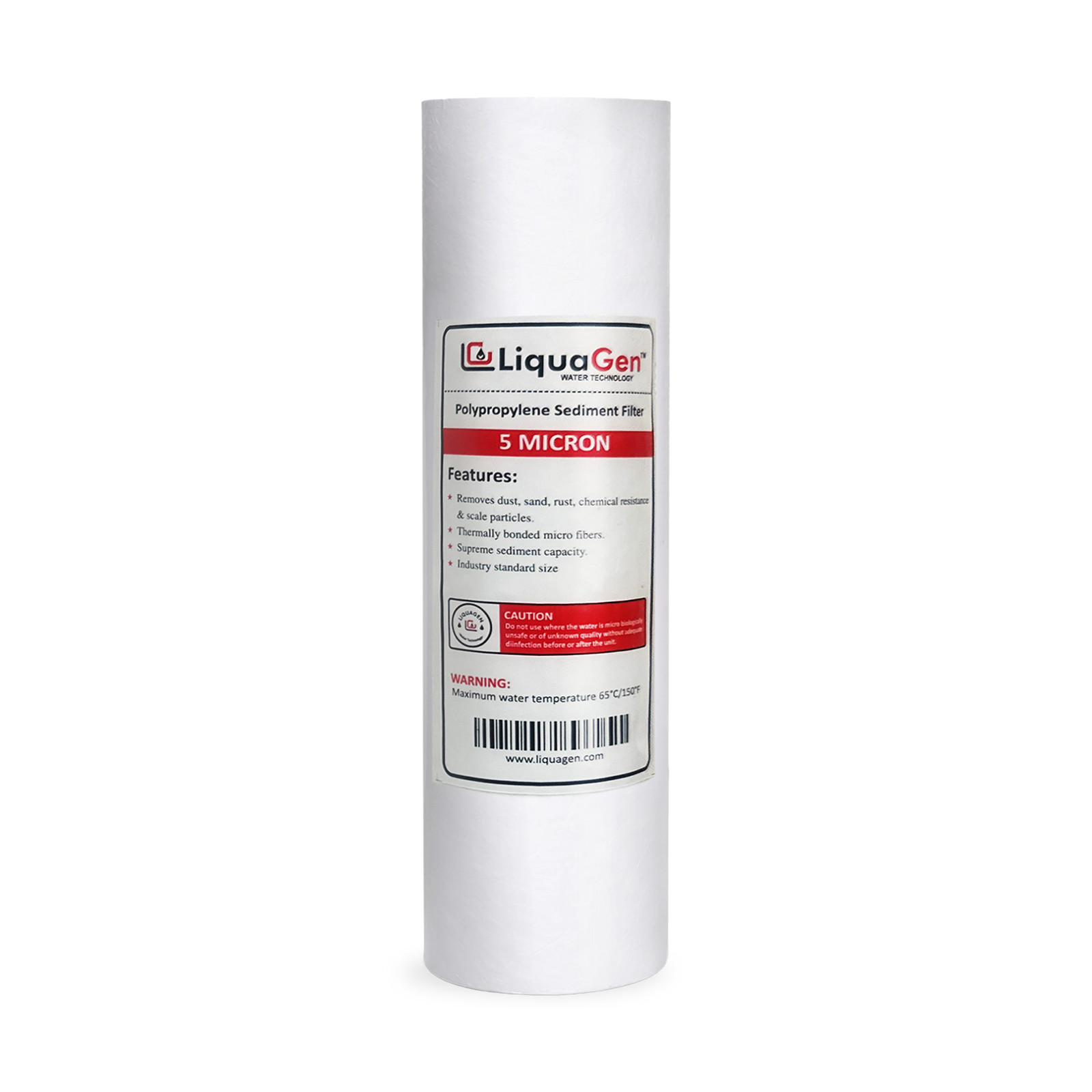 LiquaGen 5 Micron Sediment Filter 10″ PP RO Cartridge 1 /3 /16 /25 /50 Pack