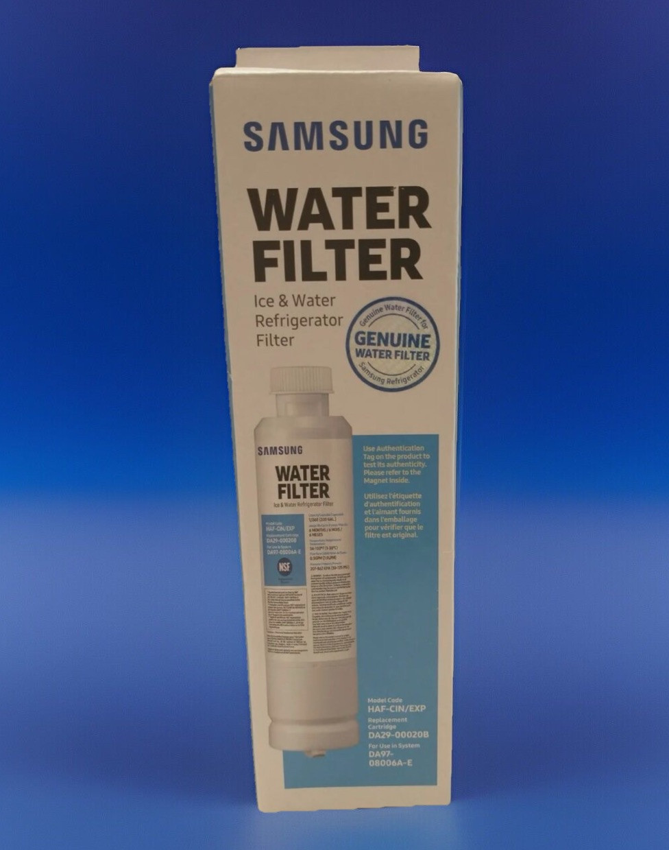 Samsung DA29-00020B2P Filter For Use In DA97-08006A. Ice & Water Filter. NEW