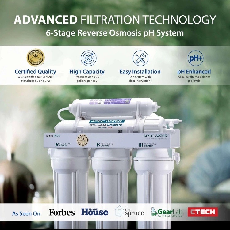 APEC Water Systems ROES-PH75 Essence Series Top Tier Alkaline Mineral pH+ 75 …