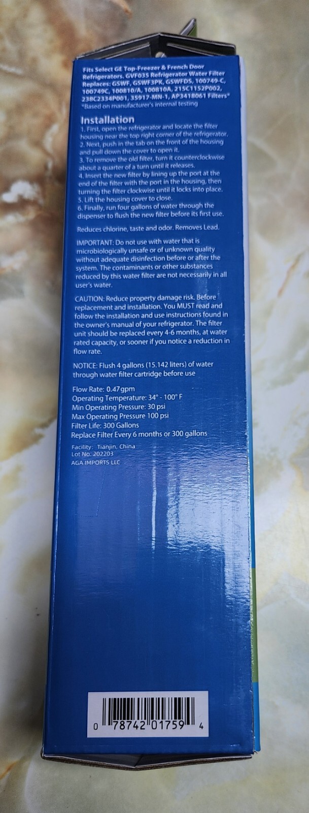 2 Great Value Refrigerator Filter Model No. GVF035 Replacement for GE Kenmore