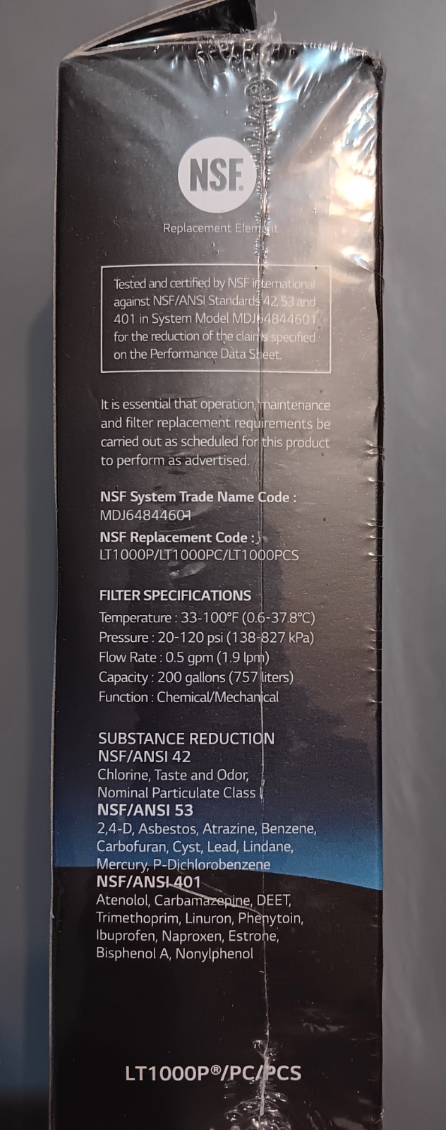 LG Water Filter Cartridge LT1000P Replacement for LG Water FiIter