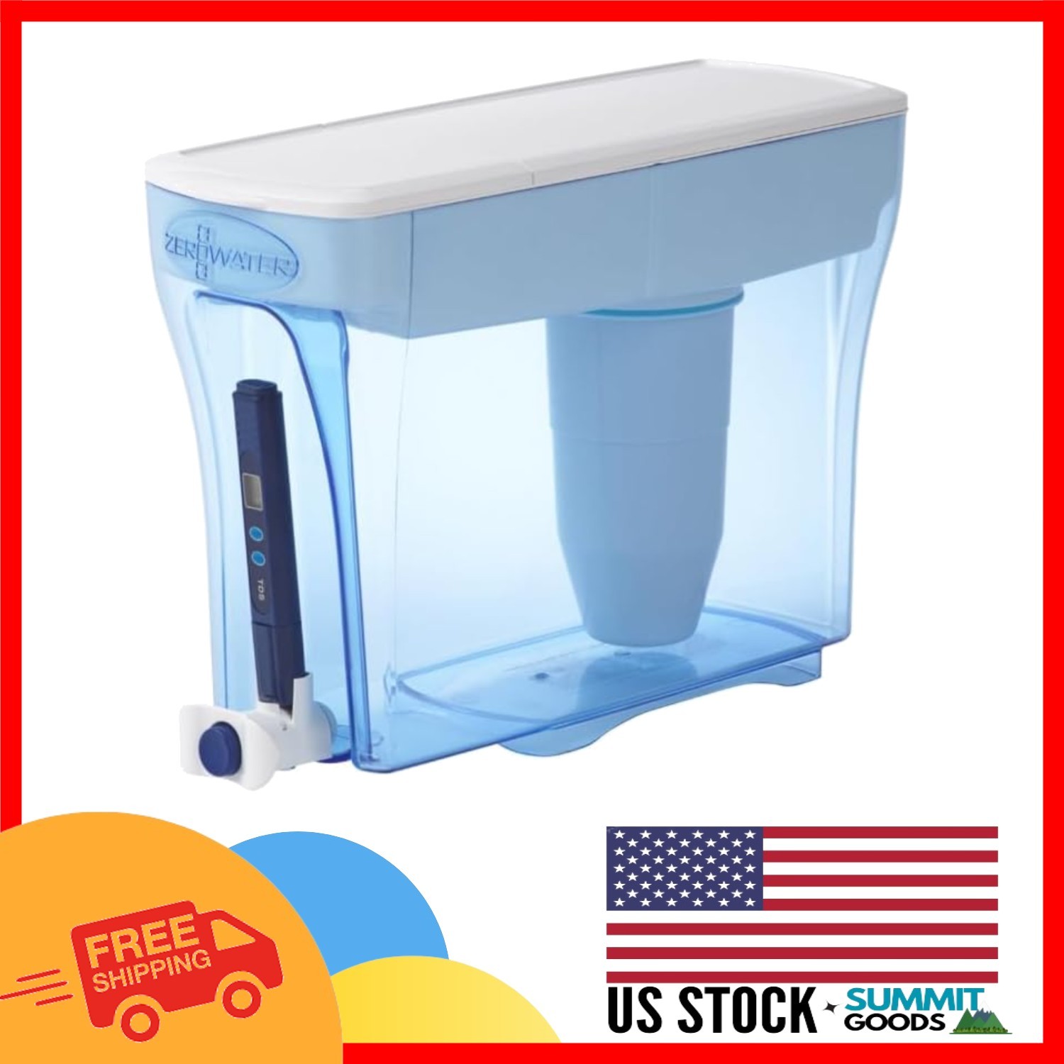 23-Cup Ready-Pour Water Filter Dispenser – 5-Stage IAPMO Certified Filtration