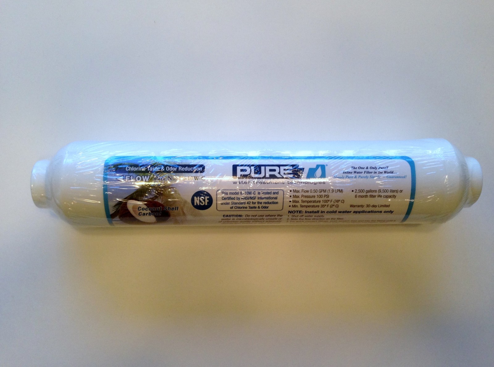 REVERSE OSMOSIS IN-LINE CARBON FILTER 10 X 2 3/8″ FPT THREADED ENDS – 4 FILTERS