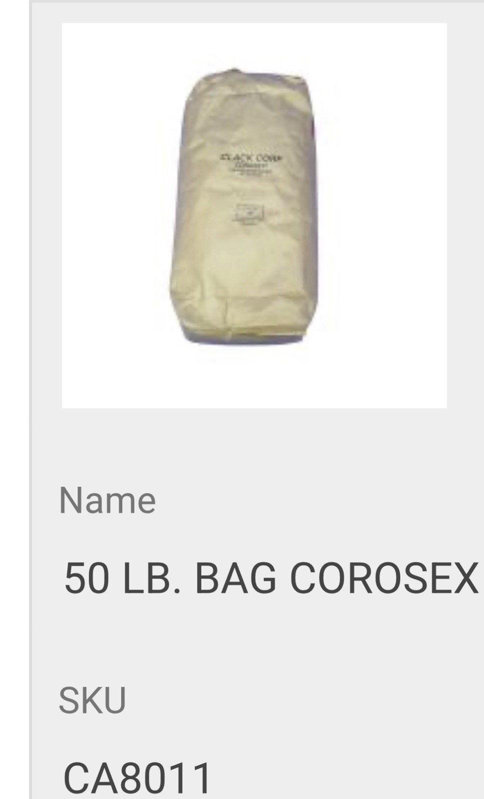 Corosex (.66 CU) 50 Lbs By Clack Great Price Local Pick Up