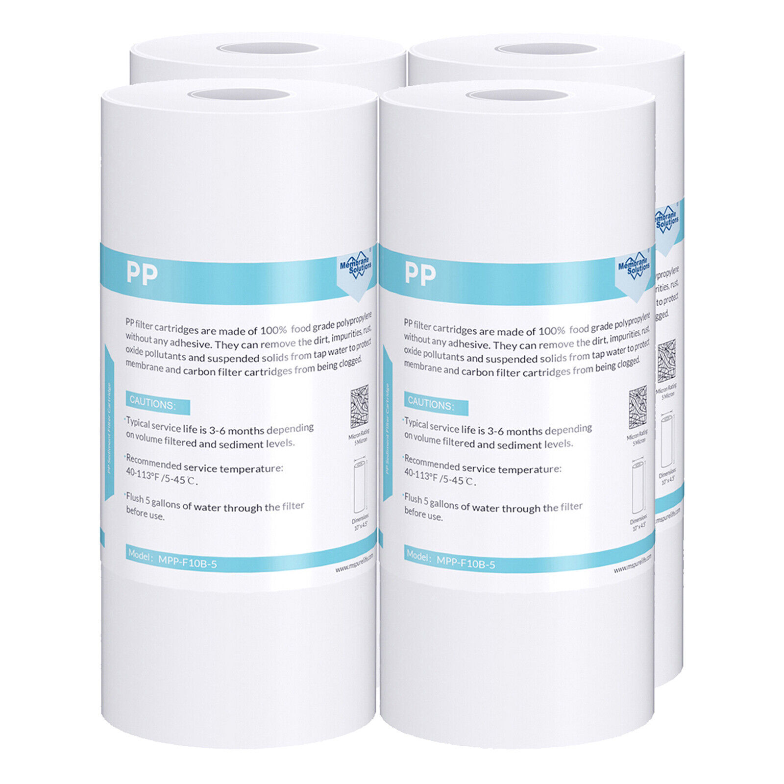 10 Inch Clear Whole House Water Filter Housing &4pcs Sediment Filtration System