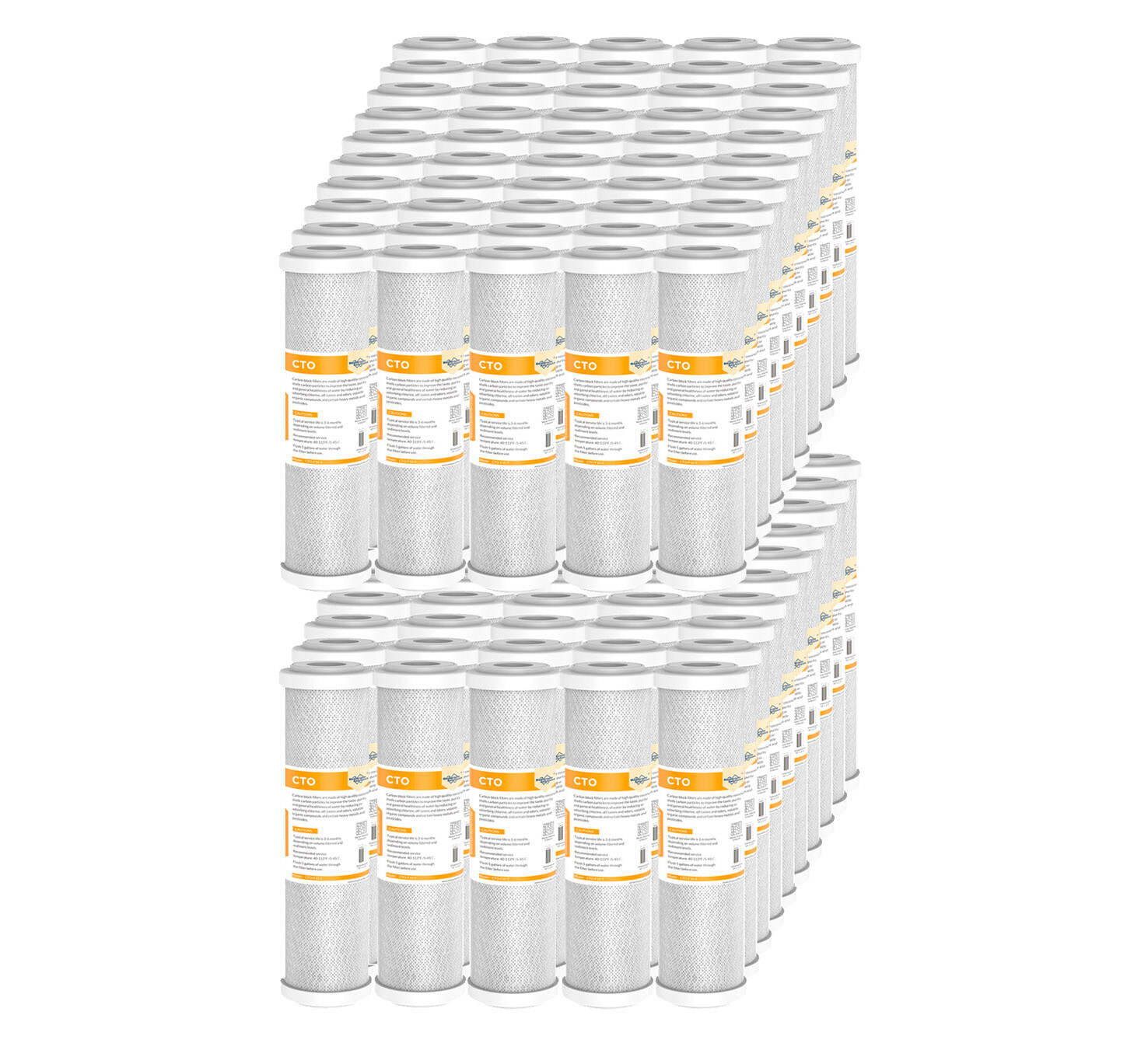 1-100 Pack 5 Micron 10″x2.5″ CTO Carbon Block Water Filter Whole House Cartridge